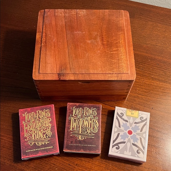 Majolica Playing Cards Other - Bundle LOTR Cards 1st Edition Gold Gilded (1of 50) Majolica Playing Cards & Box
